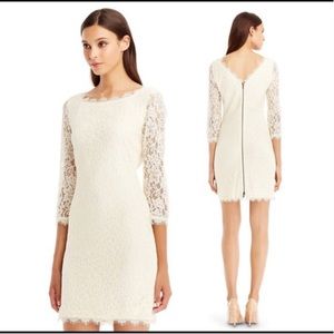 Diane Von Furstenburg White/Cream Lace Dress
